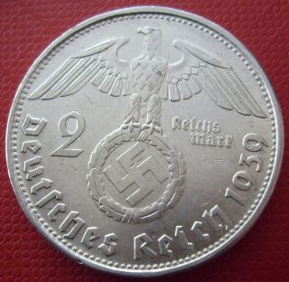 Xxx Rare 1939 B 2 Mark Silver Coin Ww2 Big Wreath Bullion (pri51) 5 photo