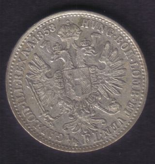 Austrian Empire - Franz Josef 1st – 1/4 Florin 1858a – Silver Vf/xf photo