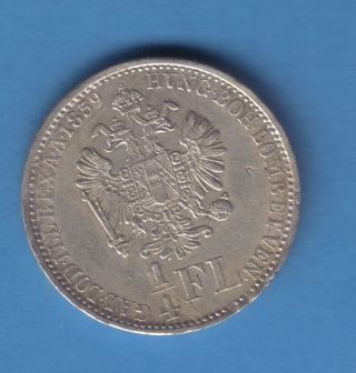 Austrian Empire - Franz Josef 1st – 1/4 Florin 1859a – Silver Xf photo