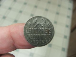 Stadt Weissenfels (saxony) German Kriegsgeld Wwi 1918 10pf Iron Coin photo