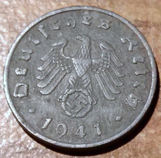 German Ww2 1941 A 1 Reichspfennig Germany Nazi Coin Swastika photo