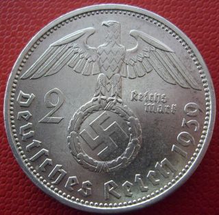 Xx Rare 1939 A Berlin 2 Mark Silver Coin Ww2 Big Wreath Bullion (pri42) 5 photo