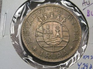 Portuguese India - 1952 1 Rupia.  Grades @ Xf,  /au.  Scarce.  Km - 29 photo