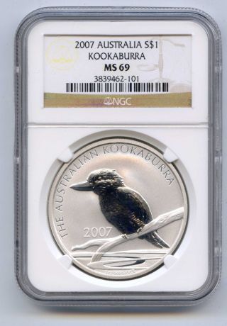 2007 Australia S$1 - Kookaburra - Ms 69 - Ngc photo