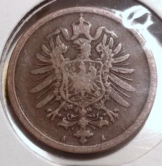 1876 A German Empire Reich 2 Pfennig Germany Coin photo