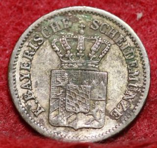 1871 Bavaria German States 4 Kreuzer Silver Foreign Coin S/h photo