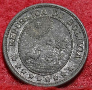 1942 Bolivia Zinc 10 Centavos Foreign Coin S/h photo