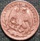 1868 - Mo 5 Centavos Mexico City Silver Coint Km 397 Cap And Rays Very Scarce Mexico photo 1