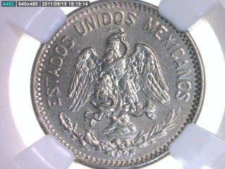 1910 Mo Mexico Five Centavo Nickle Graded By Ngc Ms 62 Rare photo