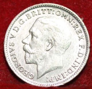 1920 Great Britain 3 Pence Silver Foreign Coin S/h photo