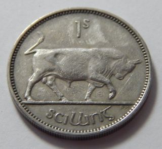 1955 Ireland Copper - Nickel Shilling Coin - Better Date photo