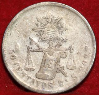 1884 Mexico 50 Centavos Silver Foreign Coin S/h photo