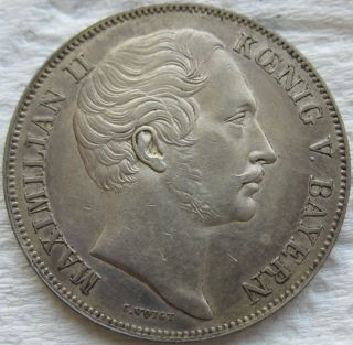 1856 German Bavaria Gulden Maximillian Ii photo