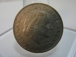 1968 Netherlands Silver 1 Gulden Queen Juliana Coin photo