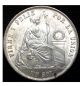 1 One Un Sol 1871 Y.  J,  Republica Peruana Lima 9 Decimos Finos,  Silver Crown Coin South America photo 1