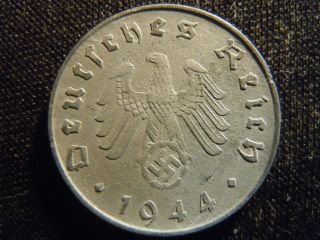 1944 - E - German - Ww2 - 10 - Reichspfennig - Germany - Nazi Coin - Swastika - World - Ab - 2978 - Cent photo