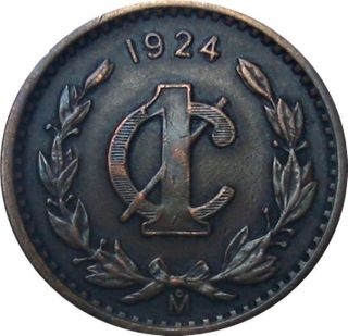 1924/3 One 1 Centavo Bronze Coin - Very Rare Coin And - photo