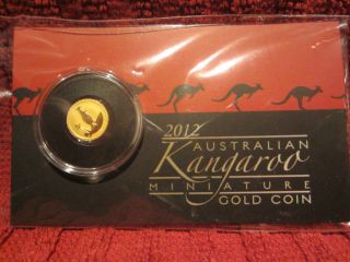 2012 Australia Mini Roo Kangaroo Gold 0.  5 Gram.  9999 Pure Gold In Pckg photo