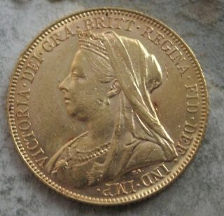 1900 - M Australia Gold Victoria Sovereign photo