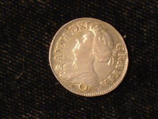 1713 Queen Anne Great Britain Maundy 2 Pence About Uncirculated,  Holed photo