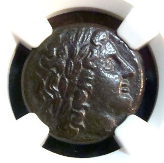Ancient Greek: Sicily,  Syracuse,  Hiketas Ae20,  Ca.  288 - 279 Bc.  Ngc Ch Vf photo