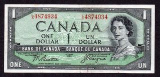 1954 Devil ' S Face $1.  00 Bc - 29b F - Vf Scarce Bank Of Canada Old One Dollar Df photo
