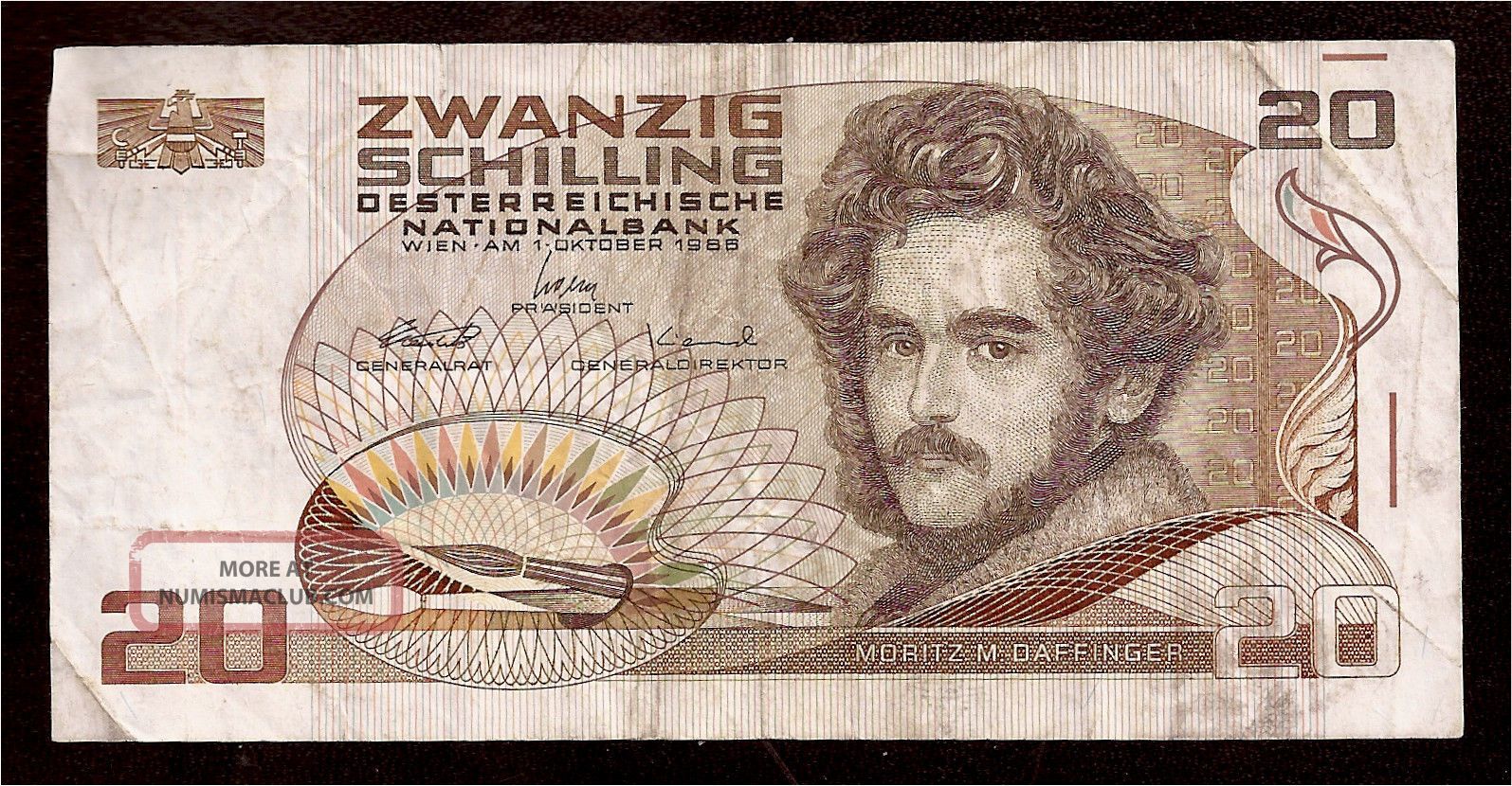 World Paper Money - Austria 20 Schilling 1986 P148 @ Fine Cond.  379 Europe photo