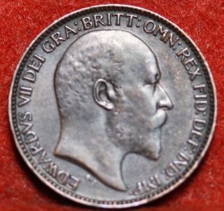 Circulated 1903 Great Britain 1 Farthing Foreign Coin S/h photo