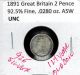 1891 Great Britain 2 Pence Silver Queen Victoria 124 Year Old Coin Km 771 Unc UK (Great Britain) photo 2