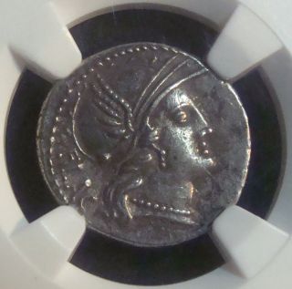 Roman Republic: L.  Rutilius Flaccus,  Silver Ar Denarius Ca.  77 Bc.  Ngc Ch Xf photo