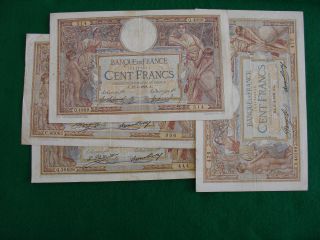 French Bankotes 100 Francs Merson 1918 1932 1933 1934 France photo