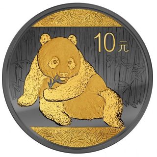 2015 Golden Enigma Panda Silver Coin photo