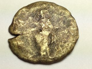 Ancient Roman Billon - Silvered Coin.  Dupondius.  Emperor Caracalla.  198 - 217 Ad. photo