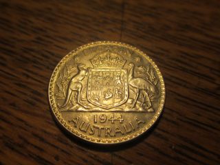 1944 Australia Silver Florin Coin Ef - Au - photo