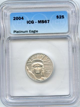 2004 Platinum Quarter Eagle Icg Ms67 photo