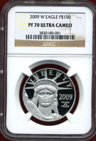 2009 - W American Platinum Eagle $100.  00 Ngc Pr70 Uc photo