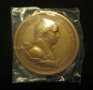 Martin Van Buren Uncirculated Us Bronze Peace Medal 76 Mm 3 Inch Ip - 17 photo
