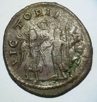 Ancient Roman Empire Coin Silvered Gallienus 253 - 268 Ad Victoria photo