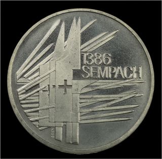 Switzerland 5 Francs,  1986,  500th Anniversary - Battle Of Sempach Coin photo