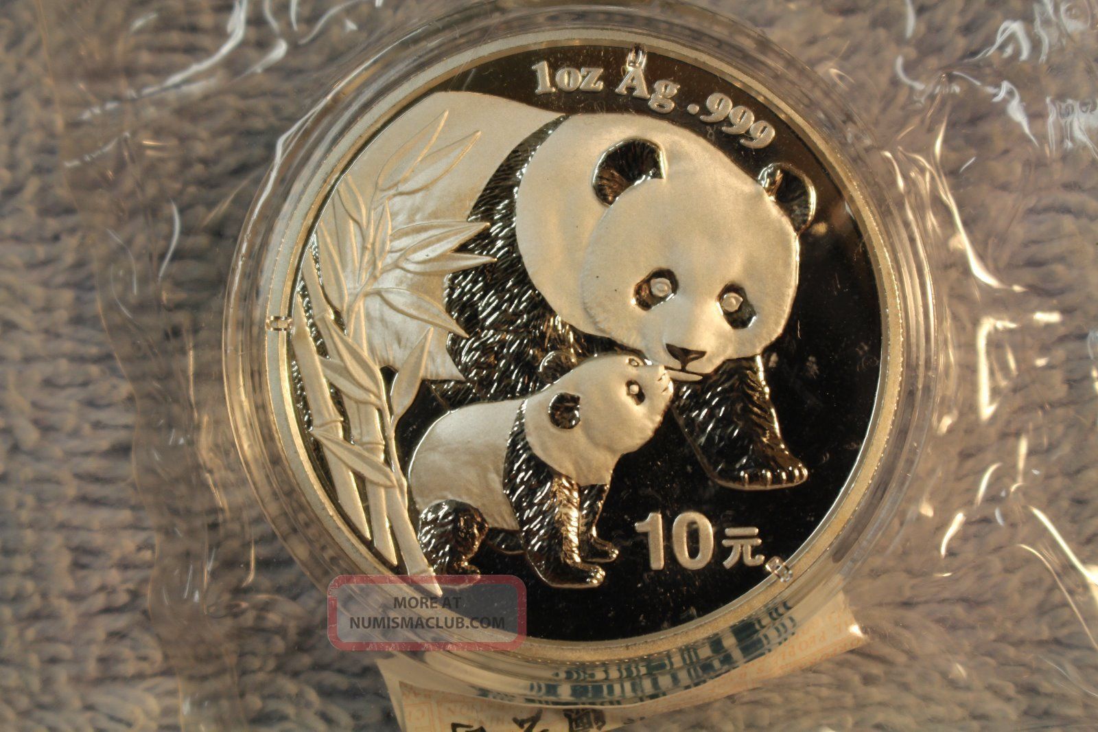 2004 Panda China10 Yuan One Ounce Silver Coin