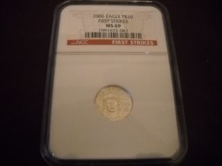 2006 Platinum $10 American Eagle 1/10 Oz Coin Ngc Ms - 69 First Strike, photo