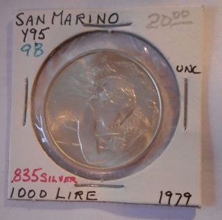 San Marino Silver Coin K98 1000 Lire 1979 Unc photo