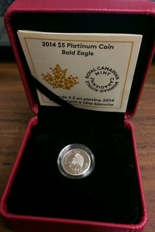 2014 1/10 Oz Platinum Canadian $5 - Bald Eagle photo