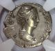 Faustina Sr 138 - 140/1 Ad Roman Silver Ancient Peacock Ar Denarius Ngc Ch Vf Coins: Ancient photo 1