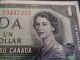 Canada $1 Bank Note 1954 Devil ' S Face Circulated Canada photo 1