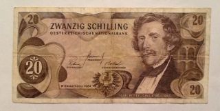 1967 20 Shilling Austria Banknote - Combine Shipment photo