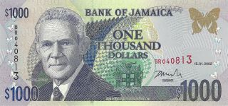 Jamaica 1000 Dollars 2002 P - 82 Gem Unc photo