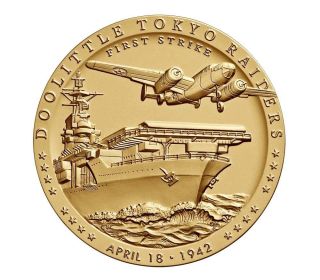 Brass Medal Replica Of The Gold Award Presented To The Doolittle Tokyo Raiders photo