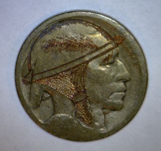 Hobo Us Buffalo Nickel Hand Carved Feather In Derby Hat Coin Details 4 Nr photo
