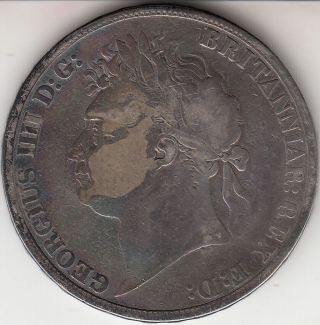 1822 King George Iv Large Crown / Five Shilling Coin From Great Britain photo